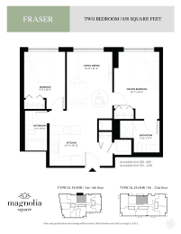 a floor plan for a home with two bedrooms and two baths
